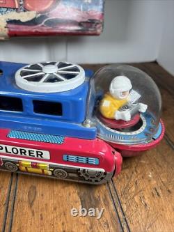 Vintage 60s Moon Explorer Gakken Toy Japan Space Tin Litho With Box Astronaut