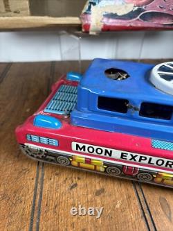 Vintage 60s Moon Explorer Gakken Toy Japan Space Tin Litho With Box Astronaut