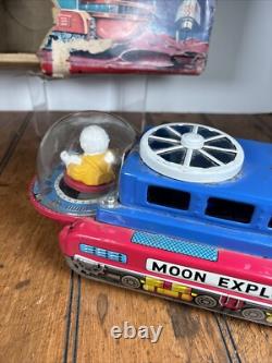 Vintage 60s Moon Explorer Gakken Toy Japan Space Tin Litho With Box Astronaut