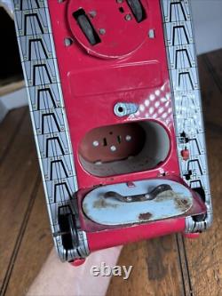 Vintage 60s Moon Explorer Gakken Toy Japan Space Tin Litho With Box Astronaut