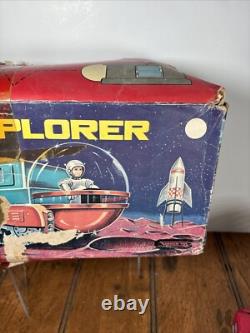 Vintage 60s Moon Explorer Gakken Toy Japan Space Tin Litho With Box Astronaut