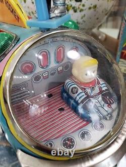 Vintage 60s Moon Rocket Battery Operated Toy made in Japan With Original Box