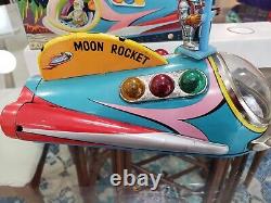 Vintage 60s Moon Rocket Battery Operated Toy made in Japan With Original Box