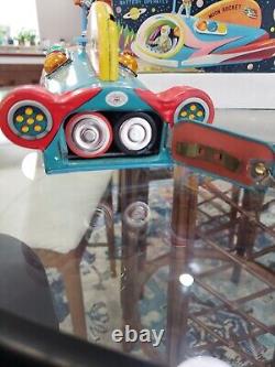 Vintage 60s Moon Rocket Battery Operated Toy made in Japan With Original Box