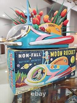 Vintage 60s Moon Rocket Battery Operated Toy made in Japan With Original Box