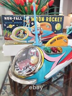 Vintage 60s Moon Rocket Battery Operated Toy made in Japan With Original Box