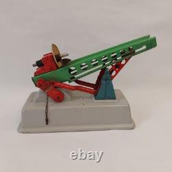 Vintage 62DDR Germany MSB Launch pad Rocket Station Space Launc Battery Tin Toy