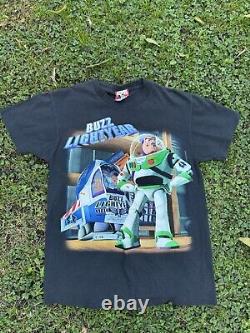 Vintage 90s Toy Story Pixar Buzz Lightyear Movie Promo Disney T Shirt Made n USA