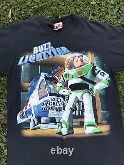 Vintage 90s Toy Story Pixar Buzz Lightyear Movie Promo Disney T Shirt Made n USA