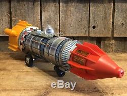 Vintage APOLLO 15 Battery Op Tin Space Toy Rocket Yoshino KY Japan WORKING