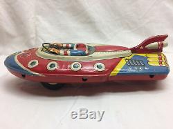 Vintage ATC Japan Pressed Tin Spaceship Toy Space Ship 50's No Head VTOL