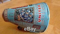 Vintage Apollo 12 Space Capsule Tin Toy By T. T, Takatoku Japan, Works, Friction