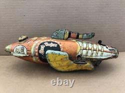 Vintage BUCK ROGERS Wind-Up Marx Spaceship Space Ship 1927 Tin Litho Toy