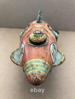 Vintage BUCK ROGERS Wind-Up Marx Spaceship Space Ship 1927 Tin Litho Toy