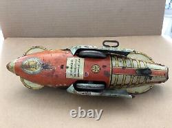 Vintage BUCK ROGERS Wind-Up Marx Spaceship Space Ship 1927 Tin Litho Toy