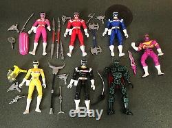 Vintage Bandai Power Rangers In Space Lightstar Figures Lot Set 7 Complete