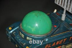 Vintage Battery MT Trademark Space Planet Tank Litho Tin Toy, Japan