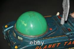 Vintage Battery MT Trademark Space Planet Tank Litho Tin Toy, Japan