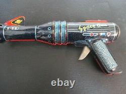 Vintage Battery Operated S 58 Space Gun T. N Mark Litho Tin Toy, Japan