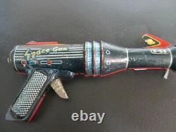 Vintage Battery Operated S 58 Space Gun T. N Mark Litho Tin Toy, Japan