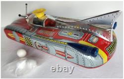 Vintage Battery Operated Space Ship M/NM Tin in VG Box. Lights! Action! Sound