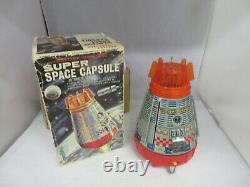Vintage Battery Opperated Super Space Capsule In Original Box Nos M-635