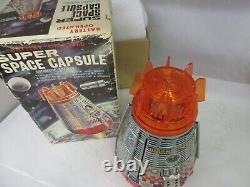 Vintage Battery Opperated Super Space Capsule In Original Box Nos M-635
