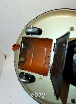 Vintage Box Tin Plate Battery Toy Aoshin Op Flying Space Saucer Asc Japan 1950