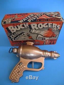Vintage Buck Rogers Copper Liquid Helium Space Ray Gun Pistol With Original Box
