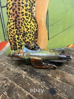 Vintage C. 1940 Marx Buck Rogers Rocket Police Patrol Wind Up Space Patina Decor