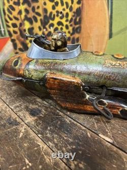 Vintage C. 1940 Marx Buck Rogers Rocket Police Patrol Wind Up Space Patina Decor