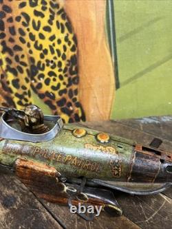 Vintage C. 1940 Marx Buck Rogers Rocket Police Patrol Wind Up Space Patina Decor