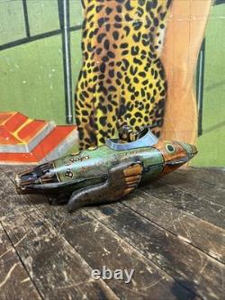 Vintage C. 1940 Marx Buck Rogers Rocket Police Patrol Wind Up Space Patina Decor
