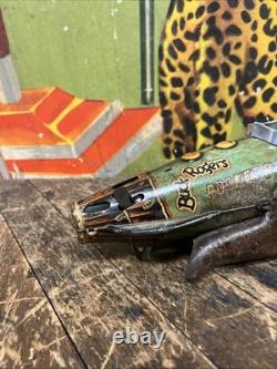 Vintage C. 1940 Marx Buck Rogers Rocket Police Patrol Wind Up Space Patina Decor