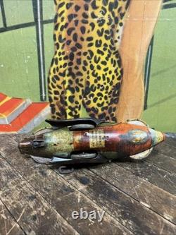 Vintage C. 1940 Marx Buck Rogers Rocket Police Patrol Wind Up Space Patina Decor