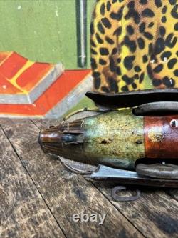 Vintage C. 1940 Marx Buck Rogers Rocket Police Patrol Wind Up Space Patina Decor