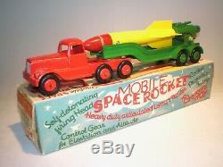 Vintage CRESCENT TOYS No. 1268 MOBILE SPACE ROCKET in ORIGINAL BOX Rare
