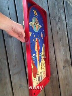 Vintage Chad Valley Pinball Bagatelle Game Rocket Board Space Age 1950 England