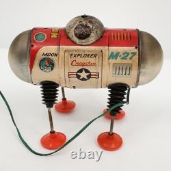 Vintage Cragstan Moon Explorer M-27 Tin Toy Japan Space Age Astronaut Battery Op