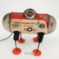 Vintage Cragstan Moon Explorer M-27 Tin Toy Japan Space Age Astronaut Battery Op