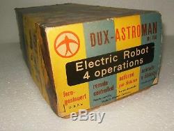 Vintage DUX Astroman Robot Western Germany 1959'S with Antenna and Box
