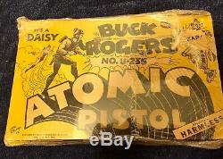 Vintage Daisy Buck Rogers Atomic Pistol Space Gun With Original Box And Holster