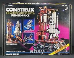 Vintage Fisher Price Construx Building System Blocks Alien Space Shuttle Toys