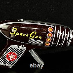 Vintage Friction Space Gun Metal Litho Trigger Works Unmarked