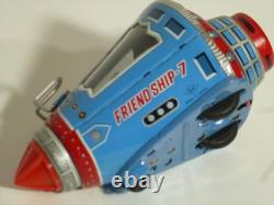 Vintage Friendship-7 tin space capsule, friction, Horikawa Japan 1960's, v clean