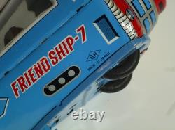 Vintage Friendship-7 tin space capsule, friction, Horikawa Japan 1960's, v clean