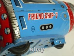 Vintage Friendship-7 tin space capsule, friction, Horikawa Japan 1960's, v clean