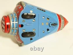 Vintage Friendship-7 tin space capsule, friction, Horikawa Japan 1960's, v clean