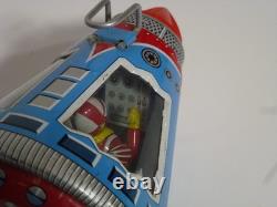 Vintage Friendship-7 tin space capsule, friction, Horikawa Japan 1960's, v clean