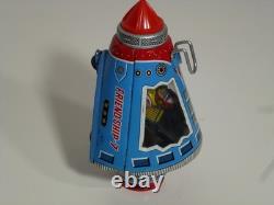 Vintage Friendship-7 tin space capsule, friction, Horikawa Japan 1960's, v clean